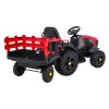 Dětský elektrický traktor Farm s přívěsem červený12