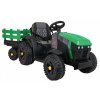 Detský elektrický traktor Farm s prívesom zelený