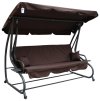 Mamido Zahradní houpačka 8011 2v1 Tmavě hnědá (7)