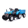 Dětský elektrický traktor New Holland s přívěsem modrý03