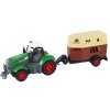 Diaľkovo ovládaný traktor RC s elektrickým autíčkom, rolou v poľnohospodárskych strojoch so prívesom a pilotom v mierke 1:24