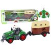 Diaľkovo ovládaný traktor RC s elektrickým autíčkom, rolou v poľnohospodárskych strojoch so prívesom a pilotom v mierke 1:24