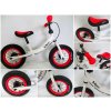 Detský bežiaci bicykel R3 R-Sport 12" v červeno-bielej farbe s brzdou a zvončekom