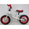 Detský bežiaci bicykel R3 R-Sport 12" v červeno-bielej farbe s brzdou a zvončekom