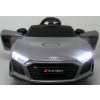 Elektrické autíčko Audi R8 Sport v šedom prevedení, EVA kolesami a koženým ovládačom