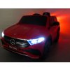 Elektrické autíčko Mercedes EQA v červenej farbe s diaľkovým ovládaním, koženým sedákom, EVA kolesami a funkciou bujania