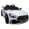 Elektrické autíčko Mercedes GTR-S biely, mäkké kolesá EVA, pohodlné sedátko s licenciou