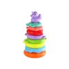 Pyramídka Jednorožec skladačka 8 krúžkov farebná 29cm x 14cm x 14cm