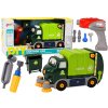 Skladacie kreslené smetiarske auto zelené DIY