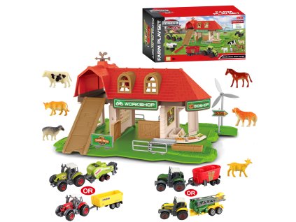 Farmářská sada s traktorem a zvířaty1