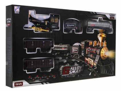 Velká vláčkodráha s parní lokomotivou a 4 vagóny04