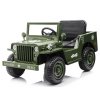 201939 detsky elektricky vojensky jeep willys 4x4 180w 12v7ah svetle zeleny