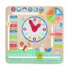 Dřevěné edukativní hodiny s puzzle Barevné dny a měsíce