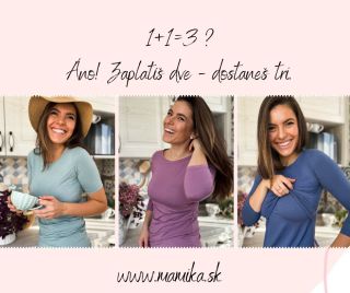 Zaplatíš dve - dostaneš tri. Je to vôbec možné? 😲 🎁 Vyber si 2 dámske termo alebo bambusové tričká a tretie ➡️bambusové...
