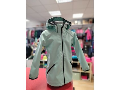 Softshellový kabát s ÚPLETEM - mentolový
