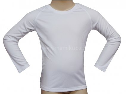 Dětské funkční triko s BAMBUSEM a UV, dlouhý rukáv - BÍLÉ