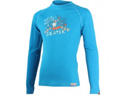 skater 5151 modra vlnene merino triko s tiskem