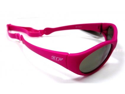Dětské gumové sluneční brýle 3F s GUMIČKOU - růžové