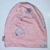 Bavlněná SLABÁ čepice - růžová s jednorožci