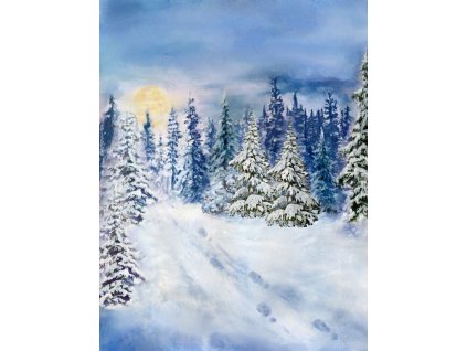 zimní les den Kreslicí plátno 1