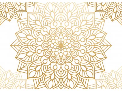 000mandala zlatá na bílé Kreslicí plátno 1