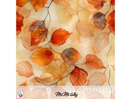 Koženka oranžové listí - kupon 0,5m