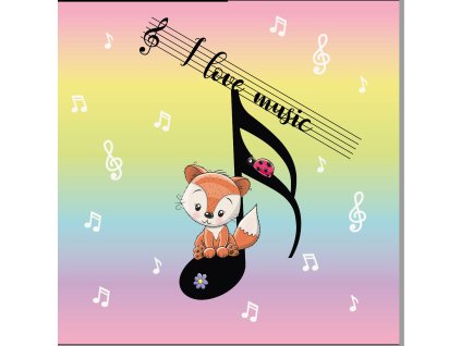 liška na notě 20x20 01