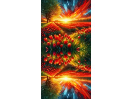 Zrcadlový panel 50x100cm tulipány