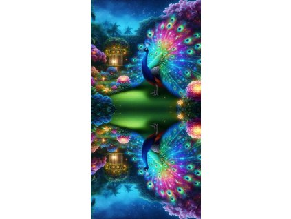 Oboustranný panel 50x100cm páv