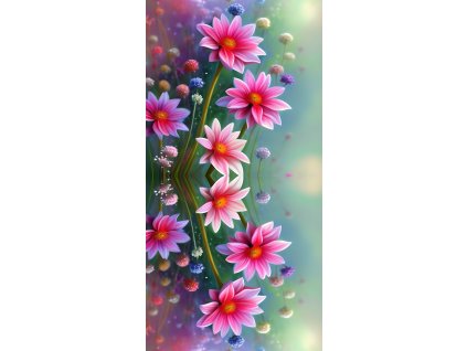 Oboustranný panel 50x100cm růžové květy