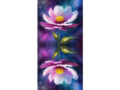 Zrcadlový panel 50x100cm velký květ