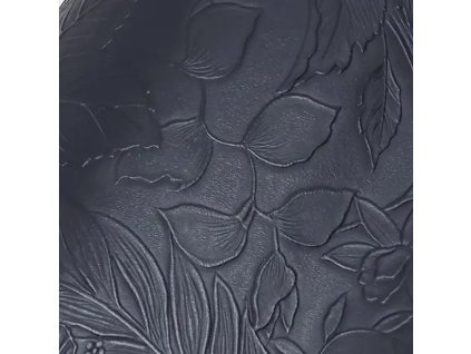 Koženkový panel relief 40x30cm ibišek černý