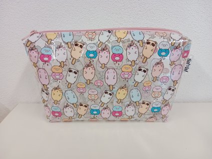 Fólie k šití transparentní 20x30cm zmrzlinky 2 příšerky na dřívku