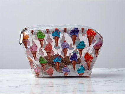 Fólie k šití transparentní 20x30cm zmrzlinky 9 v kornoutku