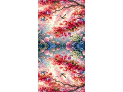 Zrcadlový panel 50x100cm podzimní javor s motýli