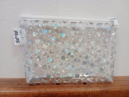 Fólie k šití transparentní 20x30cm laser srdíčka