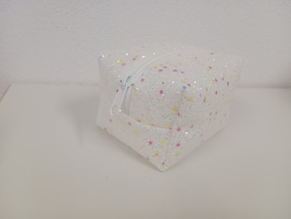 Koženkový panel ve tmě svítící třpytky 20x30cm bílá