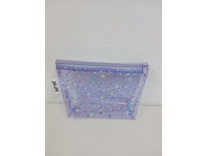 Fólie k šití transparentní 20x30cm hvězdičky glitter světle fialové