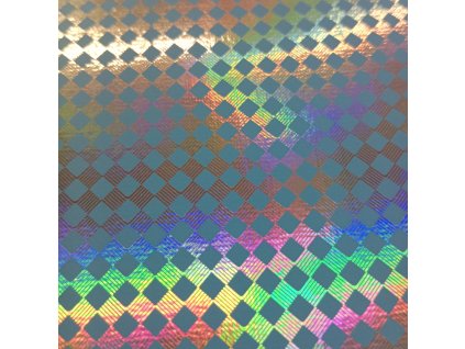 Koženkový panel s holografickým tiskem 20x30cm světle modré kostičky