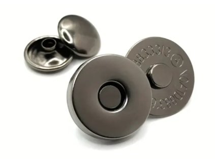 Magnetické zapínání Ø18mm s nýtem tmavý nikl 10ks