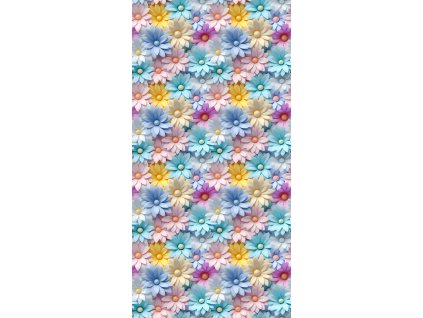 Koženkový panel  40x80cm barevné kvítky