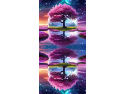 Zrcadlový panel 50x100cm růžový strom