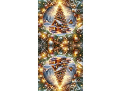 Zrcadlový panel 50x100cm zlatý stromek