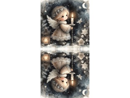 Zrcadlový panel 50x100cm andělka se svíčkou