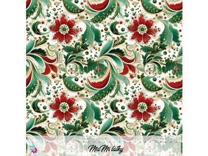 Retro Christmas Paisley Seamless 8 30x30 nahled