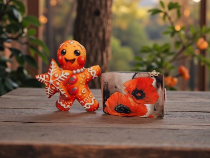 Kosmetická taštička z kočárkoviny malá - máky