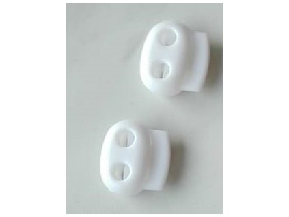 Kordelstopper - 2 Löcher  weiss