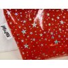 Fólie k šití transparentní 20x30cm hvězdičky červené