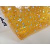 Fólie k šití transparentní 20x30cm hvězdičky tmavě žluté