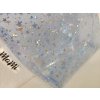 Fólie k šití transparentní 20x30cm hvězdičky glitter světle modré
